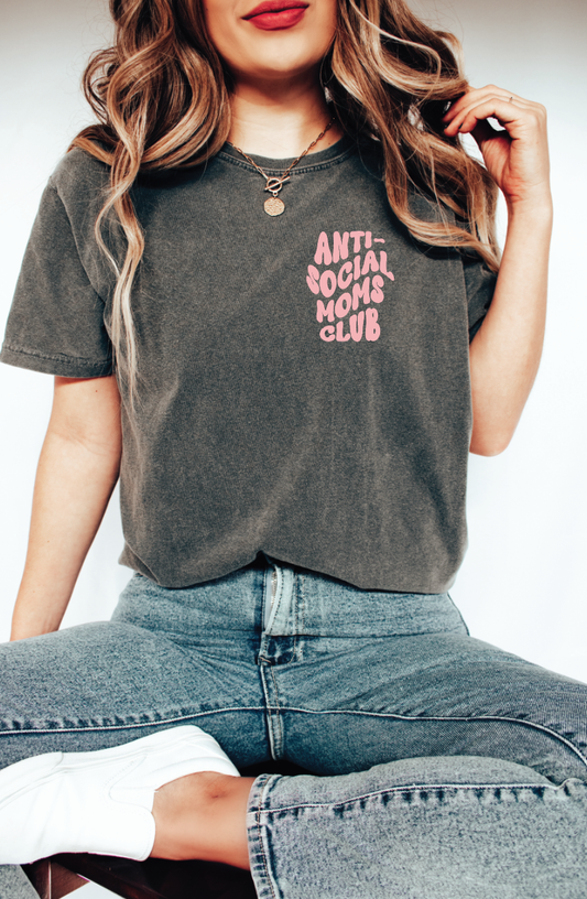 Anti-Social Moms Club Pocket Style Tee