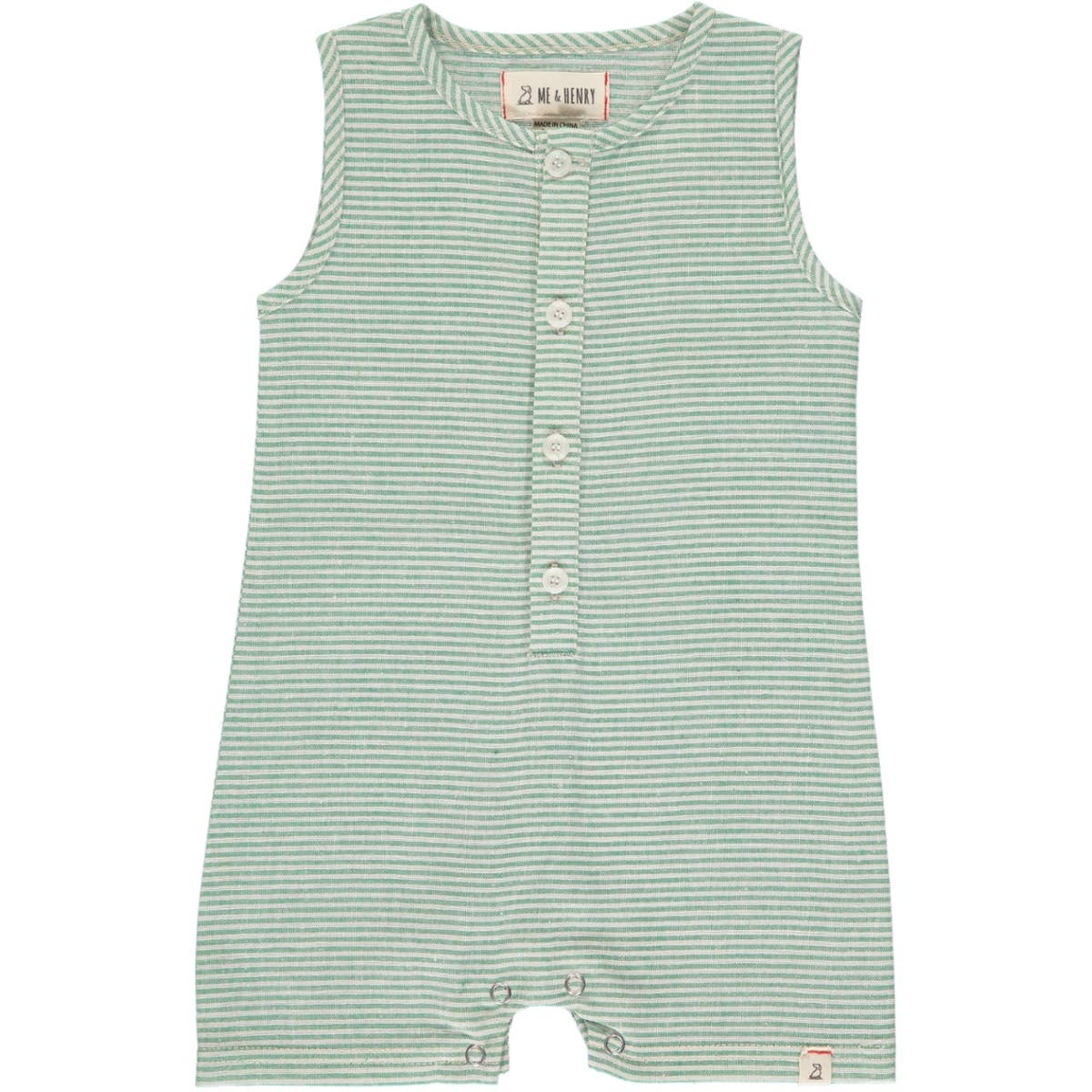 Sandy Playsuit - Green/Cream Stripe