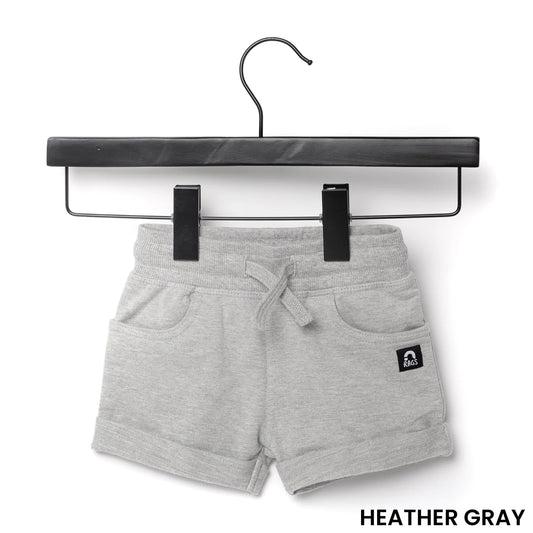 Sutton Essential Rolled Hem Shorts - Heather Gray