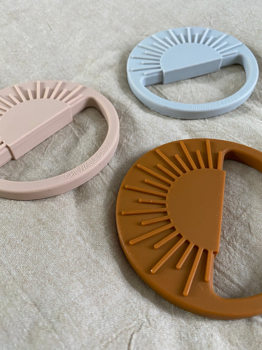 Sun Silicone Teether - Clay