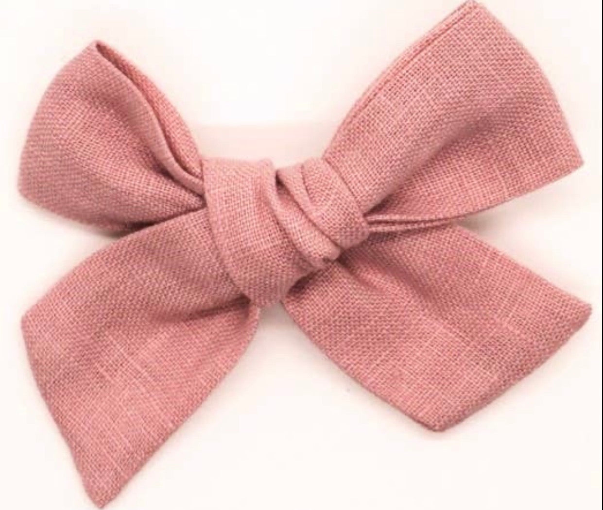 Harper Linen Clip/Bow - Dusty Rose