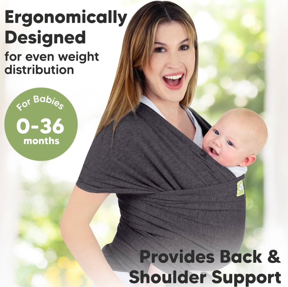 KeaBabies Baby Wrap Carrier - Mystic Gray