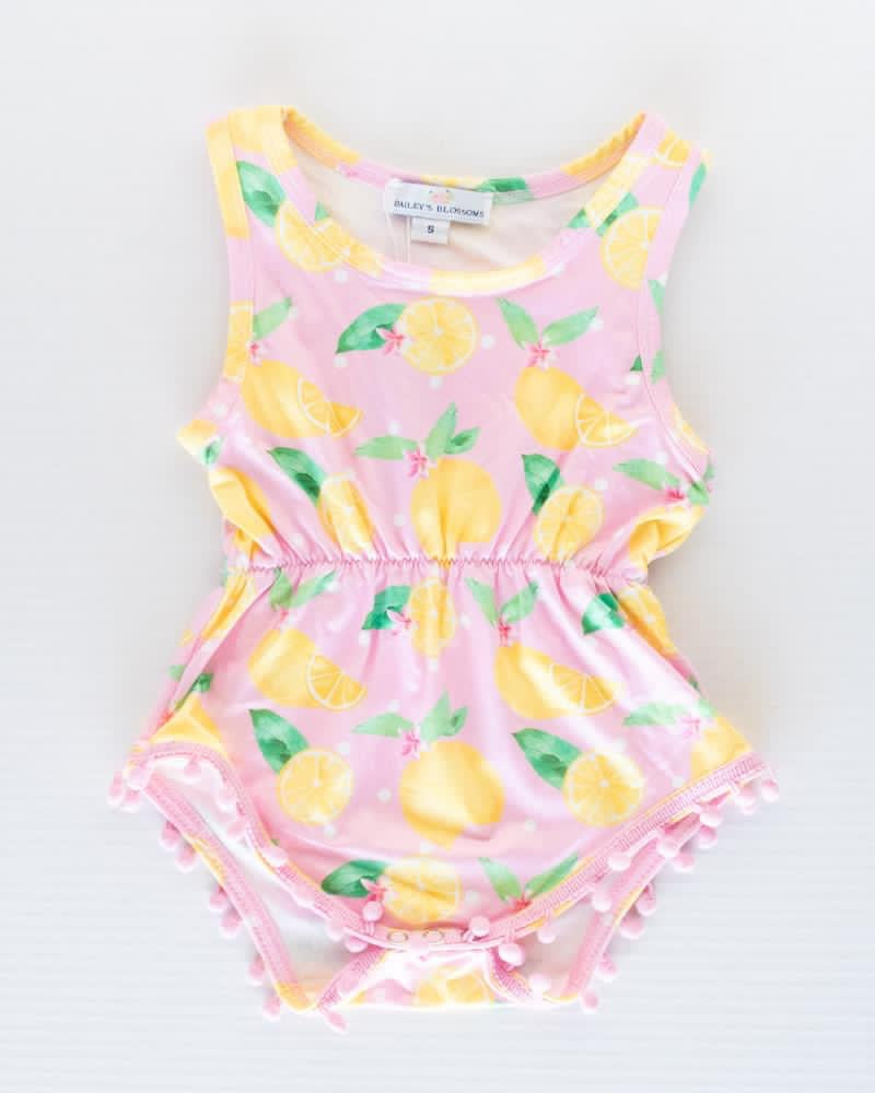 Jade Pom Pom Romper - Pink Lemonade