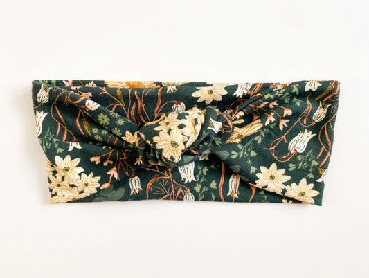 Gracie Twist Headband- Green Floral