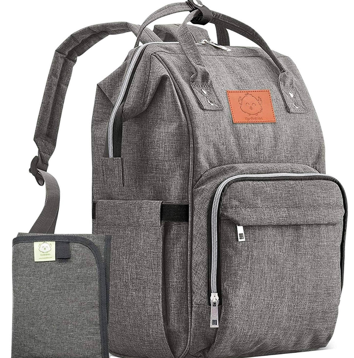 Keababies Diaper Backpack with Changing Pad - Classic Gray