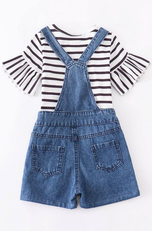 Charlotte Striped Overall Set