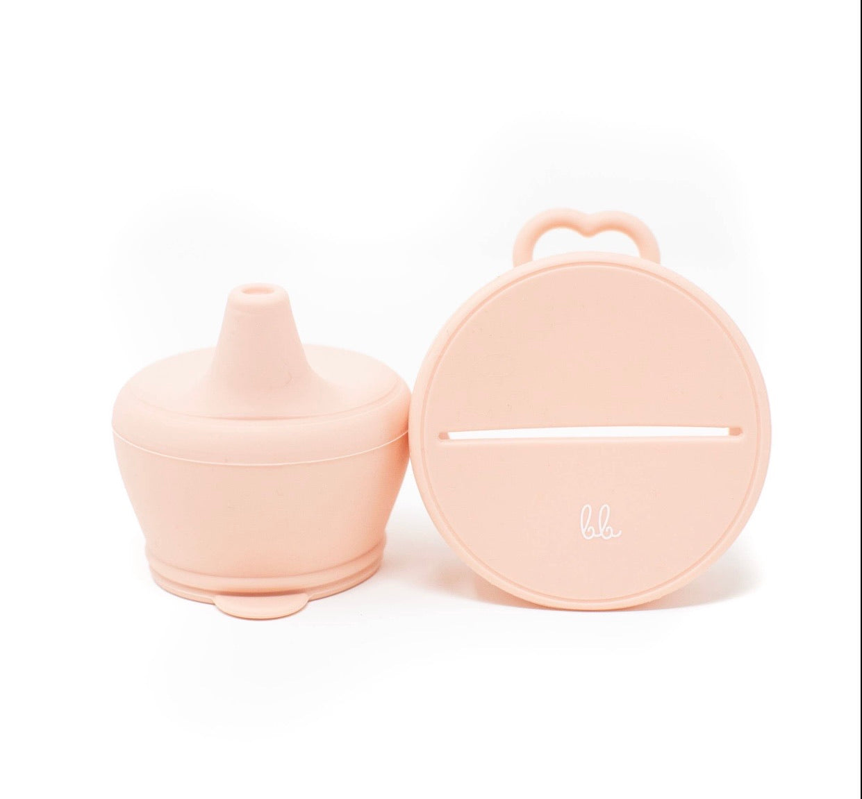 Silicone Snack & Sippy Lids Set - Dusty Pink