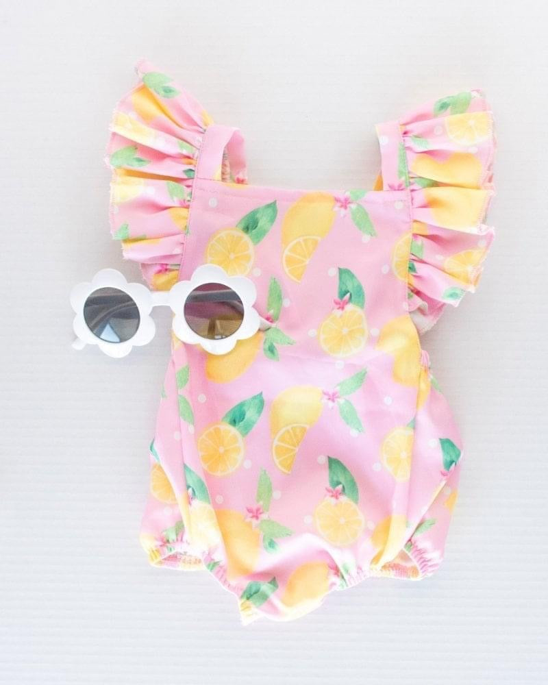 Millie Ruffle Back Romper - Pink Lemonade