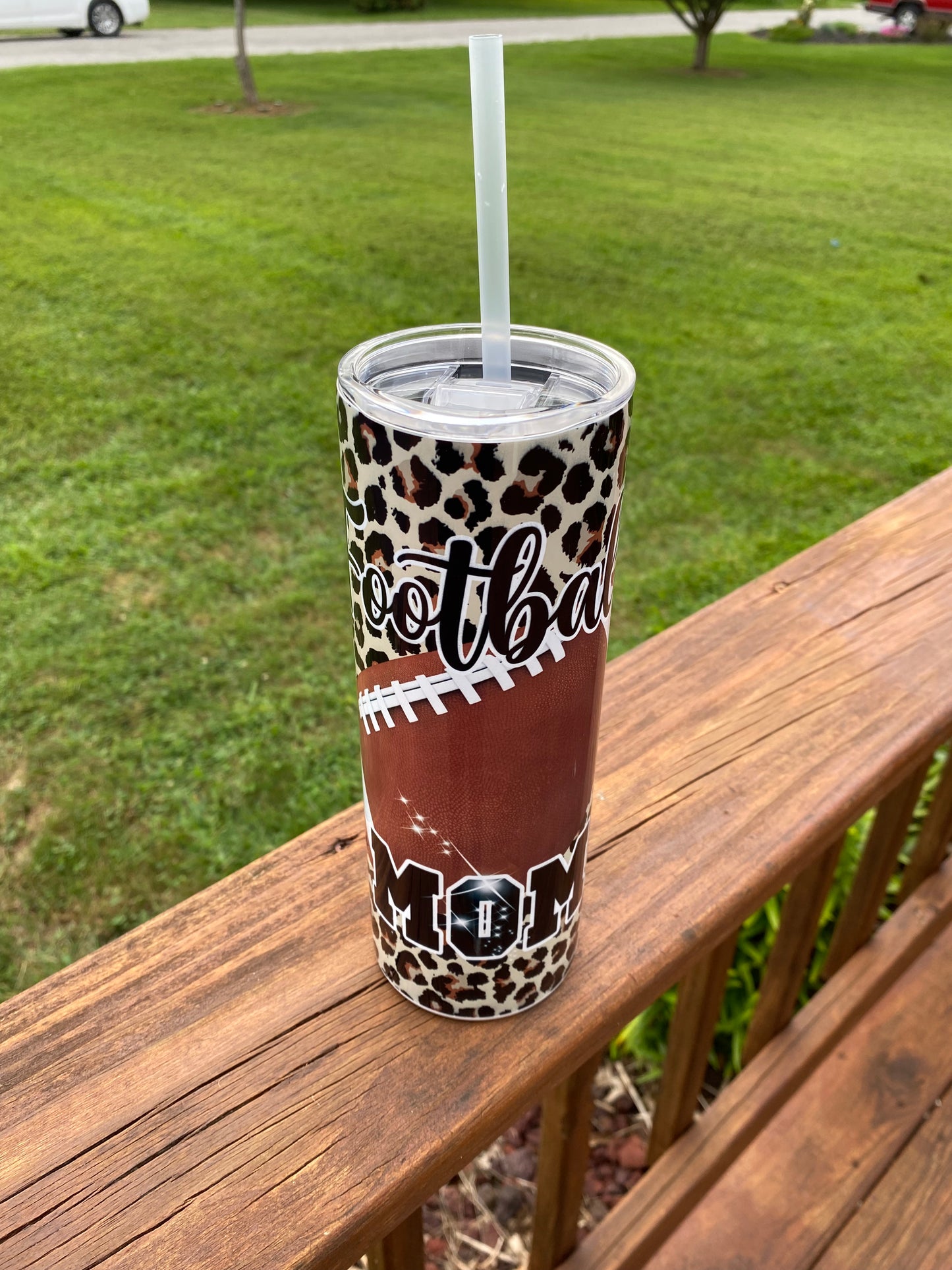 Sippin Pretty Tumbler - Football Mom