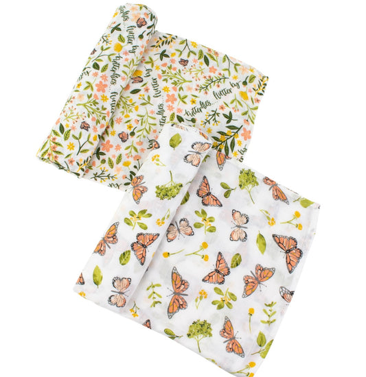 Muslin Swaddle Blanket Set - Butterfly/Flutterby