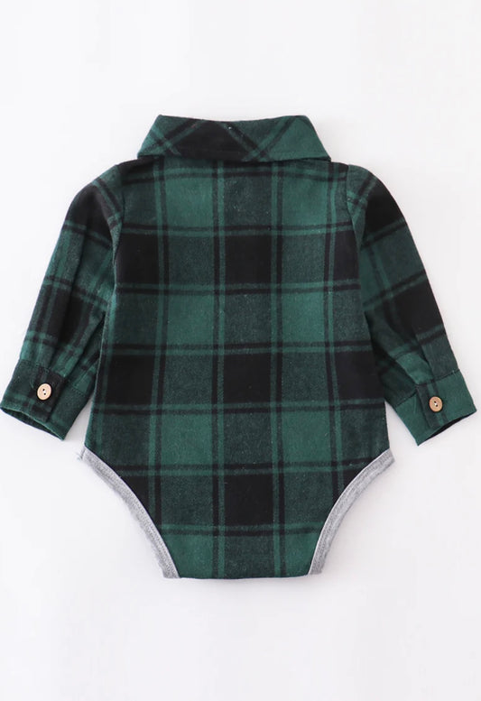 Callahan Plaid Onesie - Green Buffalo