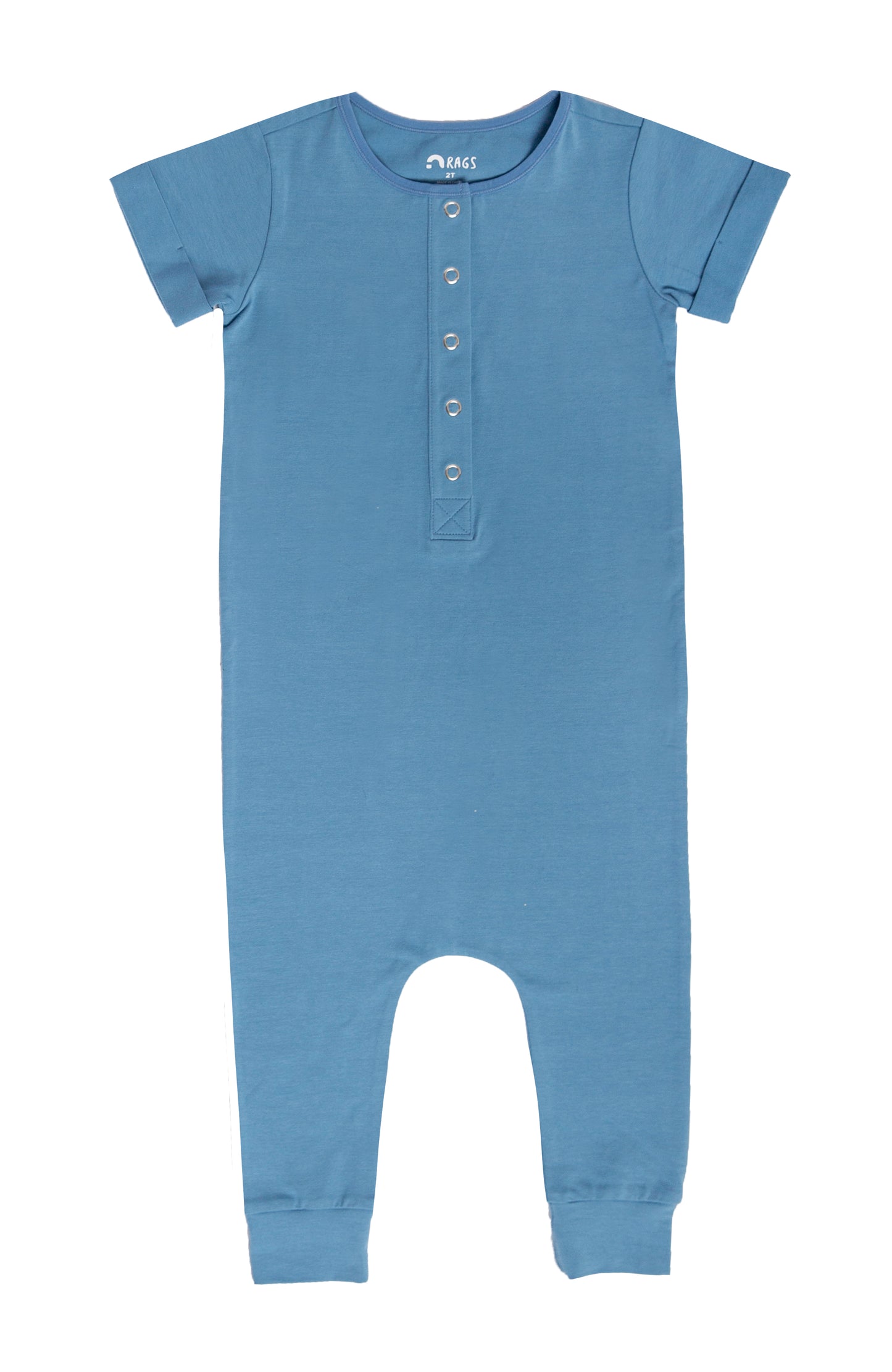 Elliott Short Sleeve Romper - Parsian Blue