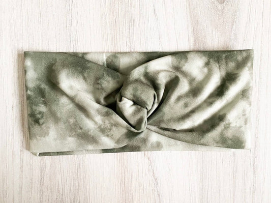 Gracie Twist Headband - Olive Tie Dye