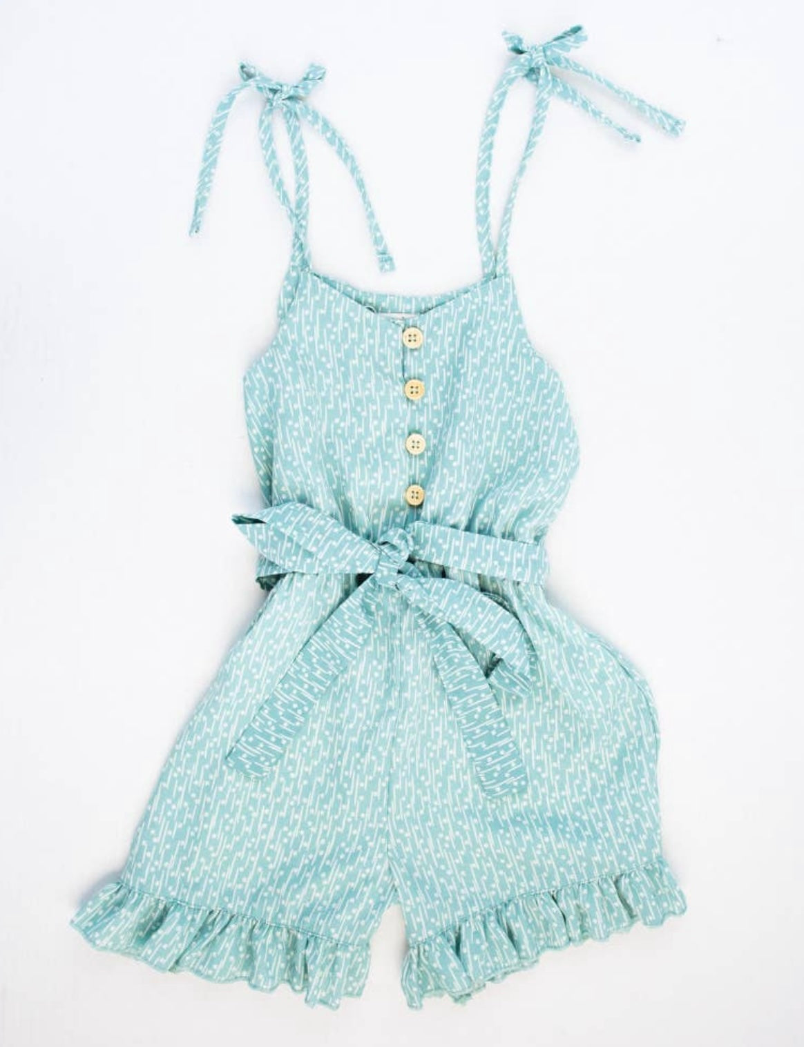 Willow Ruffle Romper - Blue