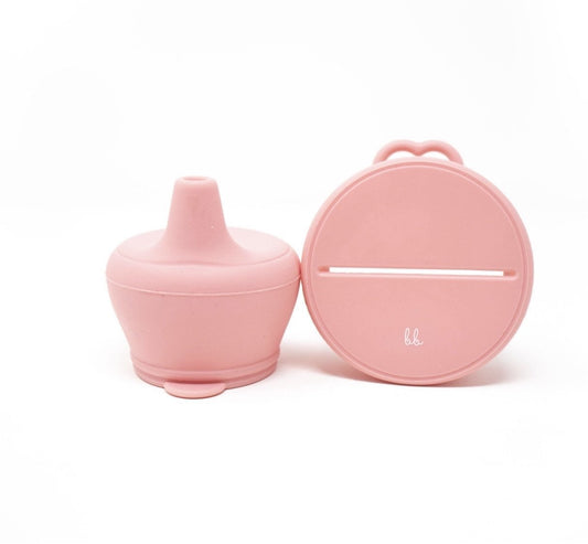 Silicone Snack & Sippy Lids Set - Dusty Rose