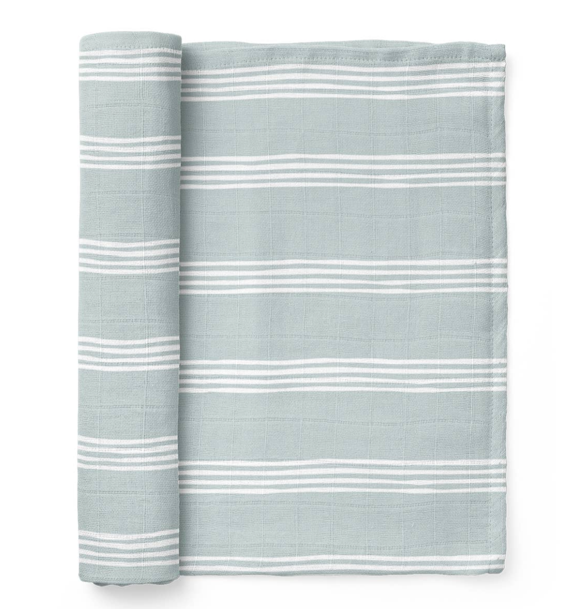 Muslin swaddle - ice blue stripe