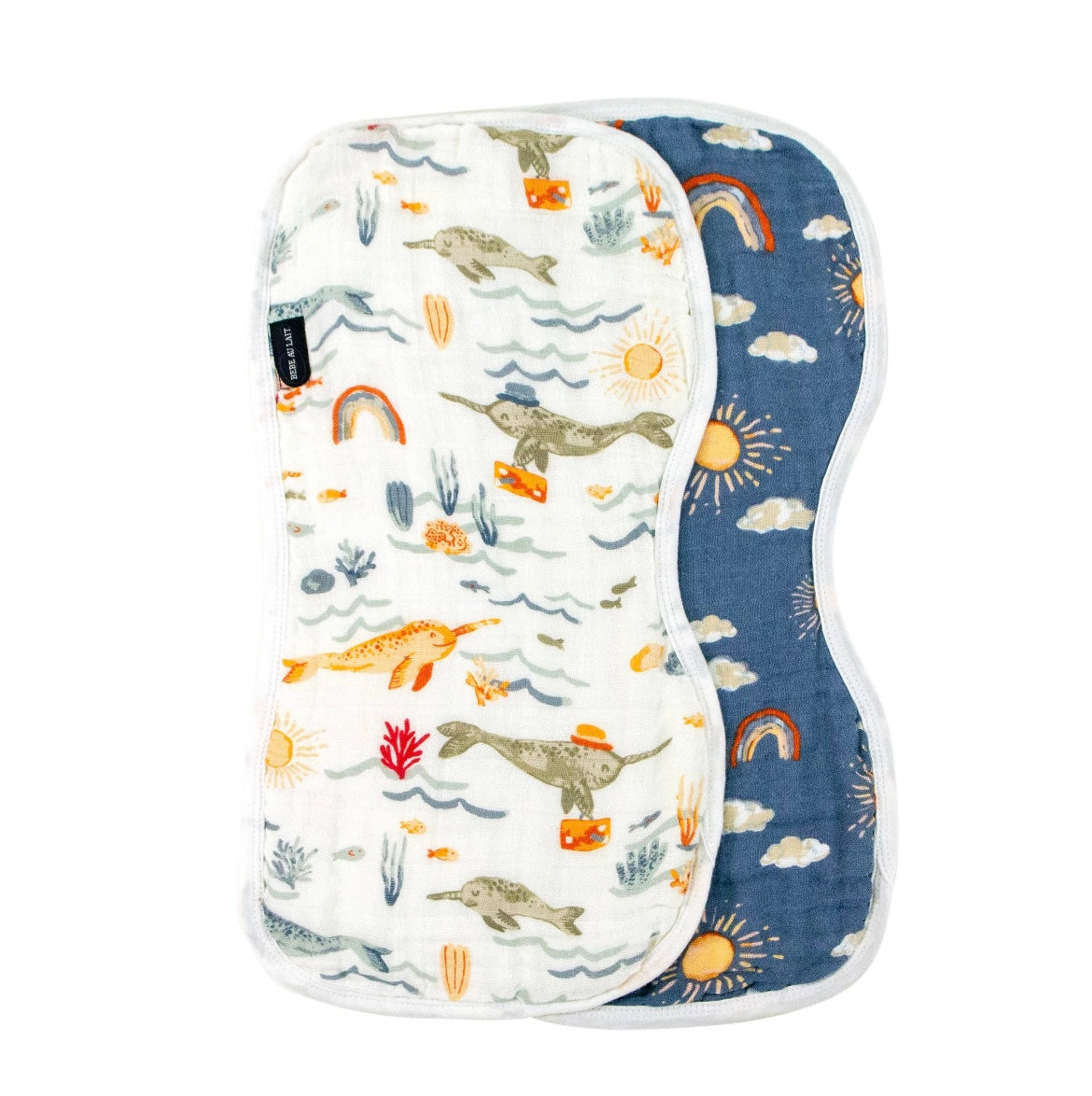 Muslin Burp Cloth Set - Narwhal & Hello Sunshine