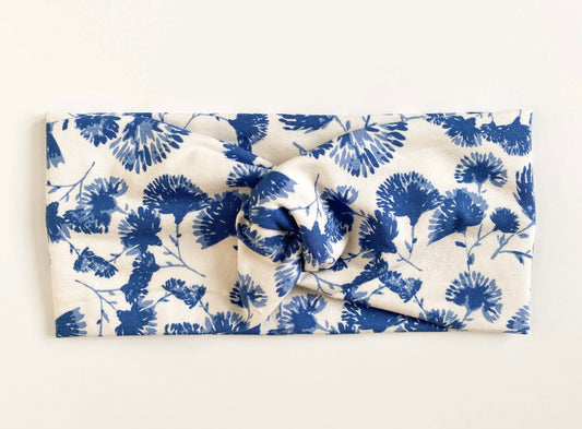 Gracie Twist Headband - Blue Floral